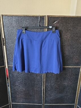 crown & ivy Royal Blue Scallop Hem Mini Skirt